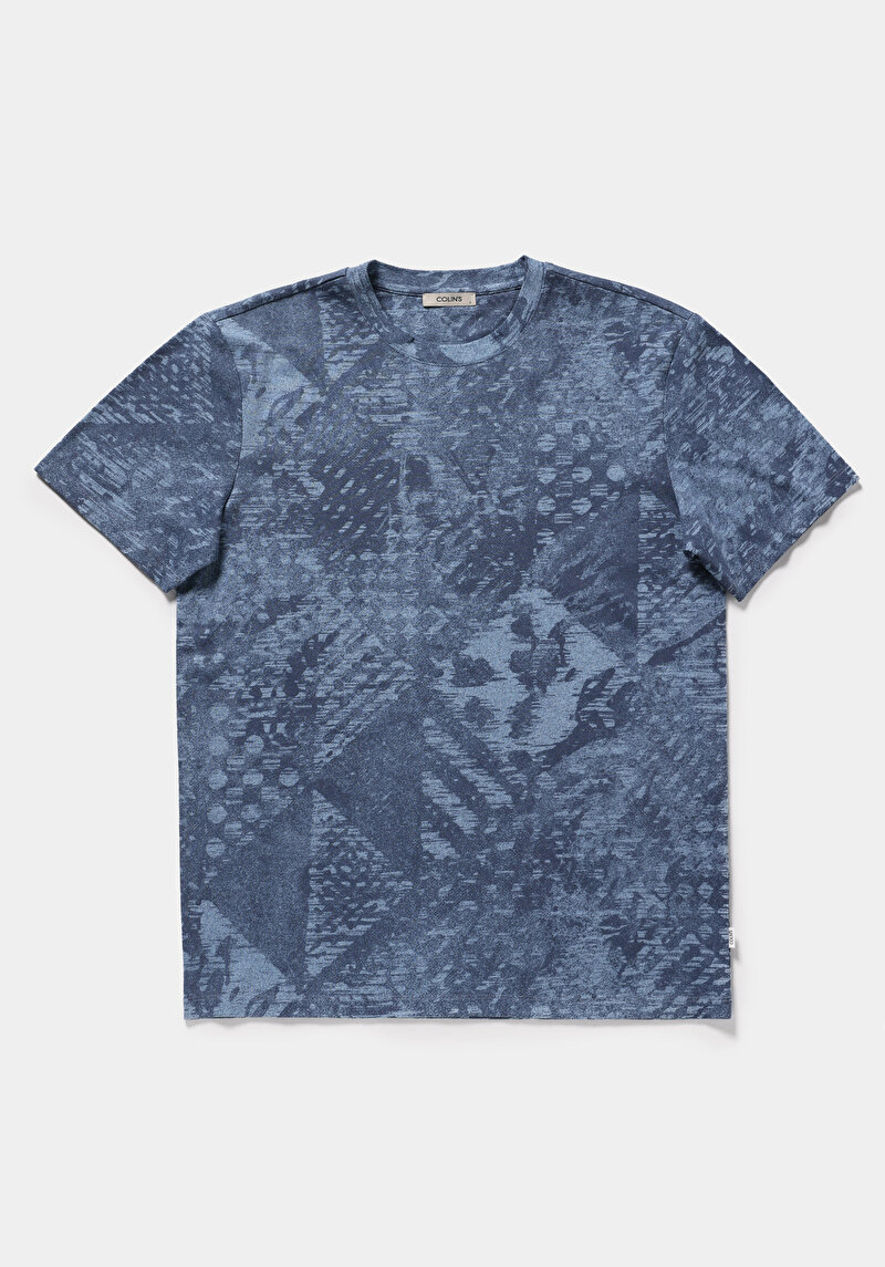 Imagine a Tricou Cu Maneca Scurta De Barbati Albastru Regular Fit