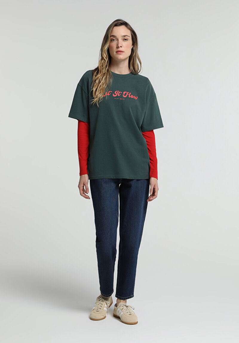 Imagine a Tricou Cu Maneca Scurta De Dama Oversize Fit