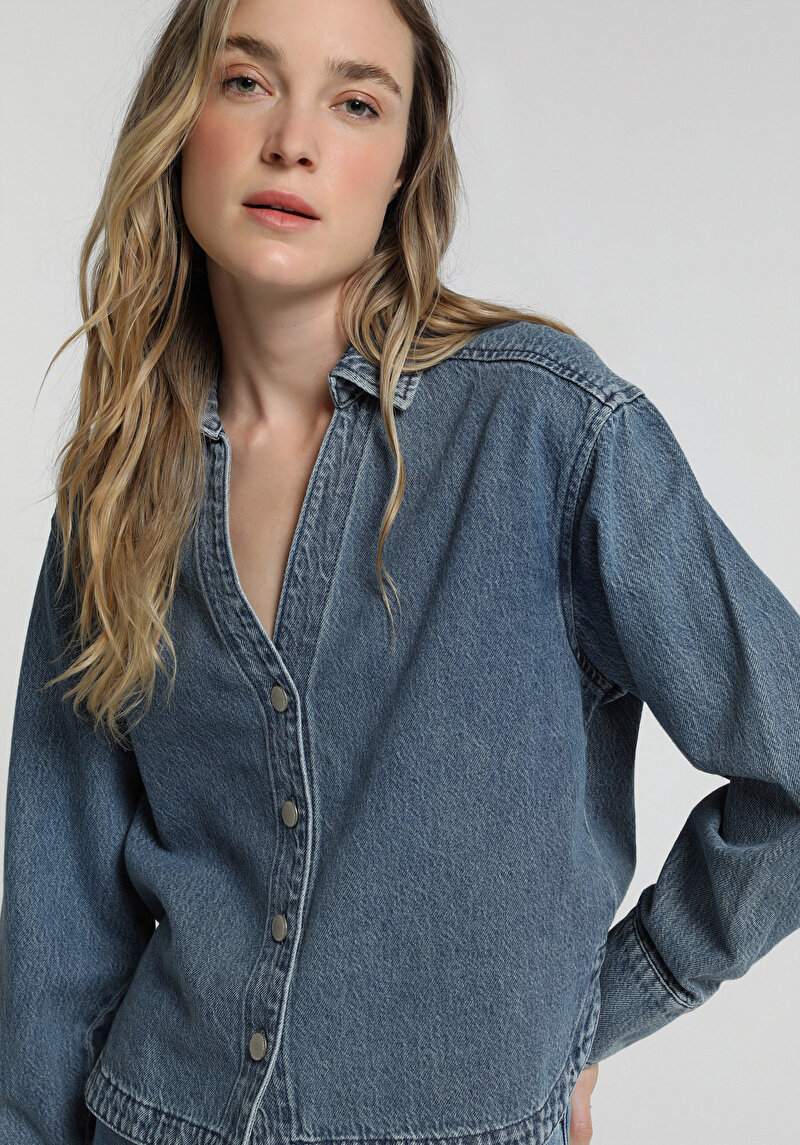 Imagine a Camasa Cu Maneca Lunga De Dama Oversize Fit