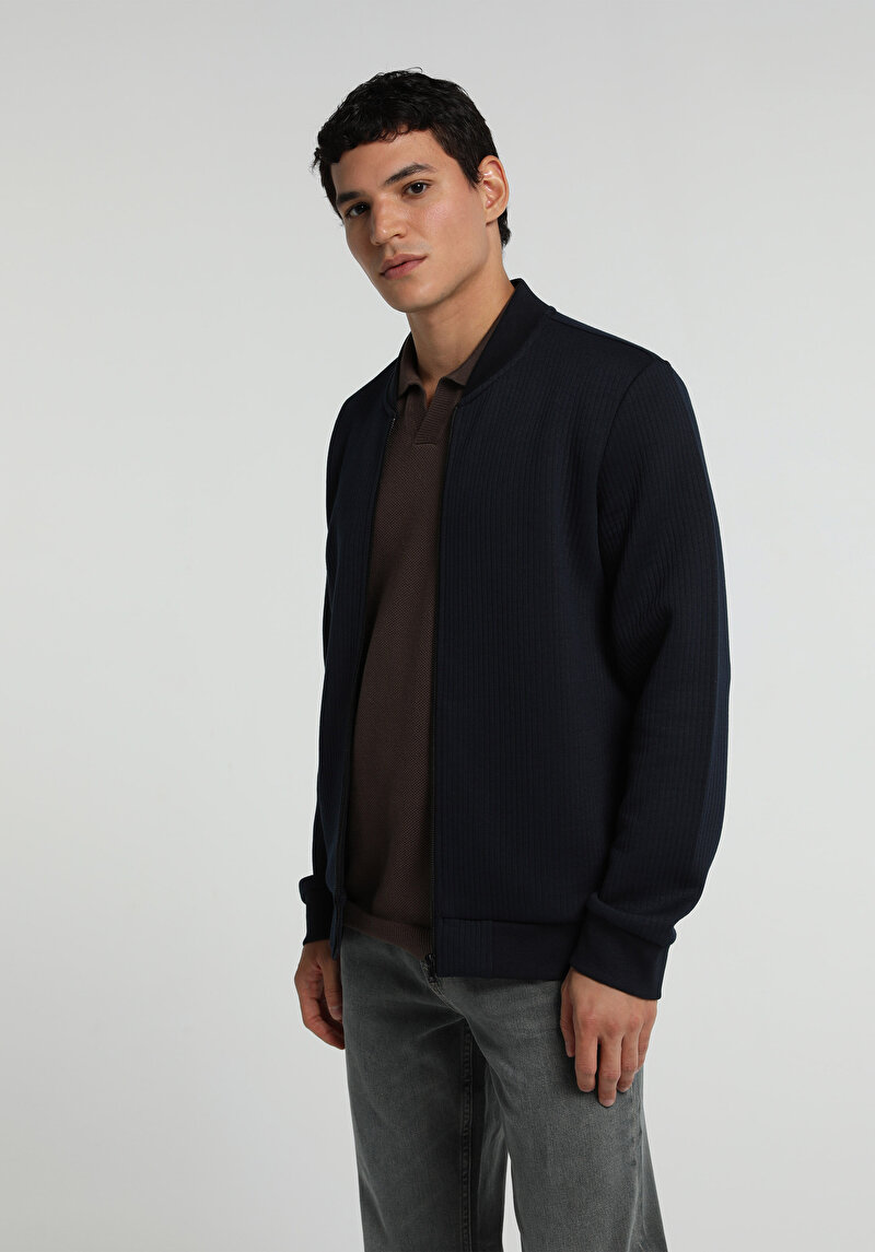 Imagine a Jacheta De Barbati Albastru Marin Slim Fit