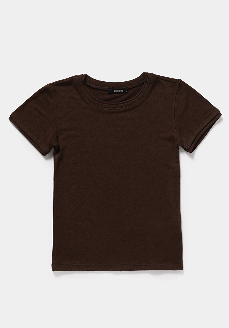 Imagine a Pulover Cu Mâneci Scurte De Dama Maro Slim Fit