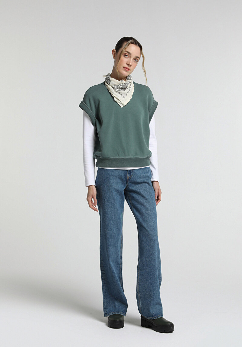 Imagine a Hanorac / Bluza De Dama Verde Regular Fit