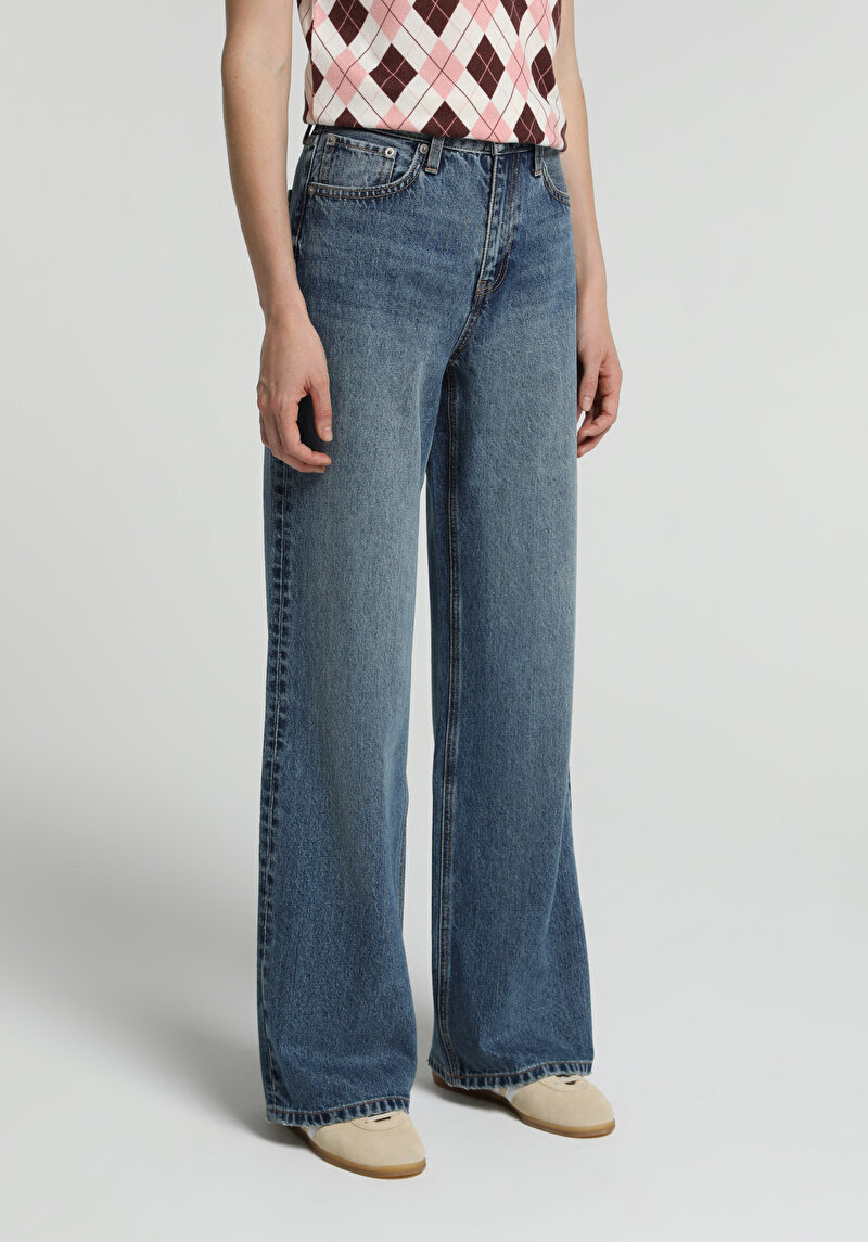 Imagine a Pantaloni De Dama  Wide Leg Fit 970 Berry