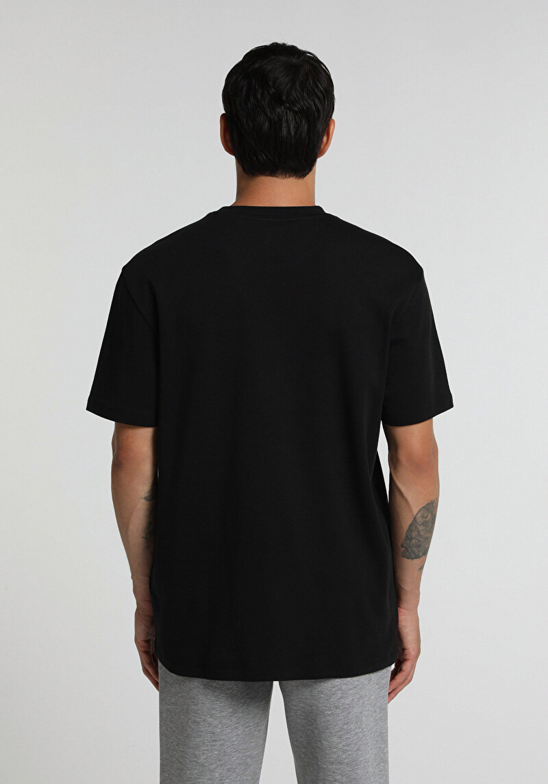 Imagine a Tricou Cu Maneca Scurta De Barbati Negru Regular Fit