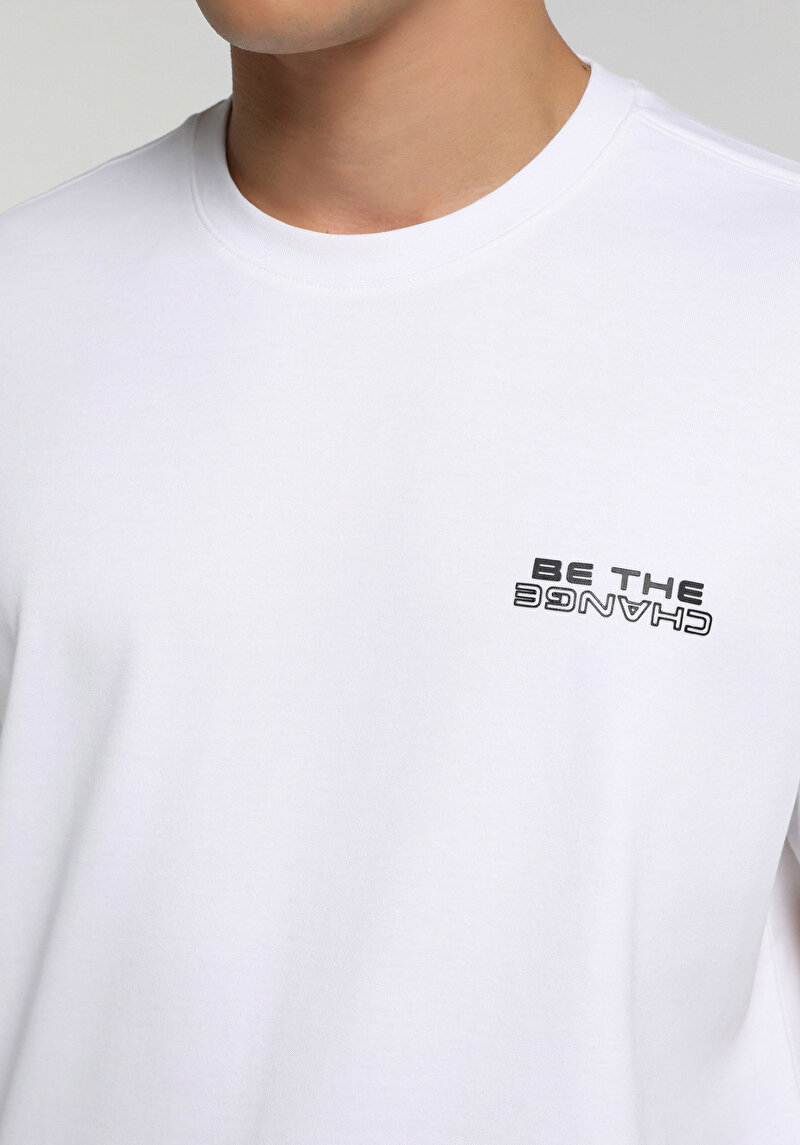 Imagine a Tricou Cu Maneca Scurta De Barbati Alb Regular Fit