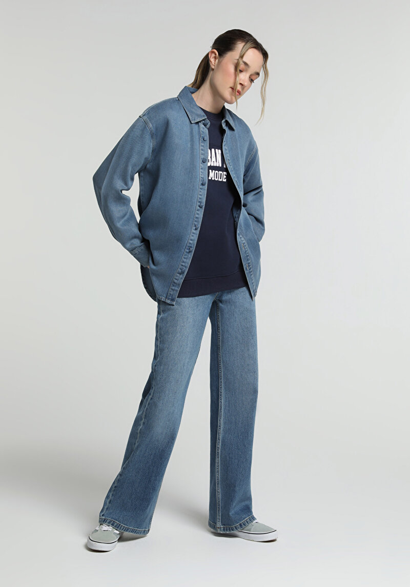 Imagine a Camasa Cu Maneca Lunga De Dama Oversize Fit