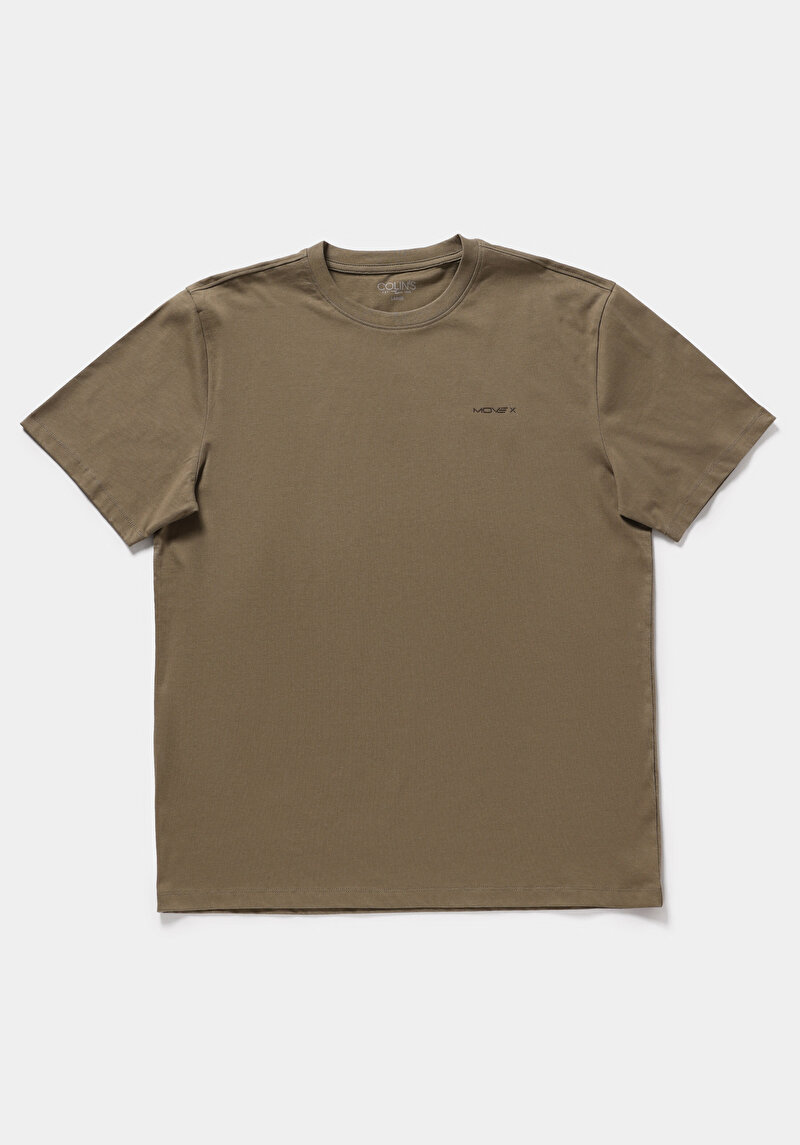 Imagine a Tricou Cu Maneca Scurta De Barbati Kaki Relaxed Fit