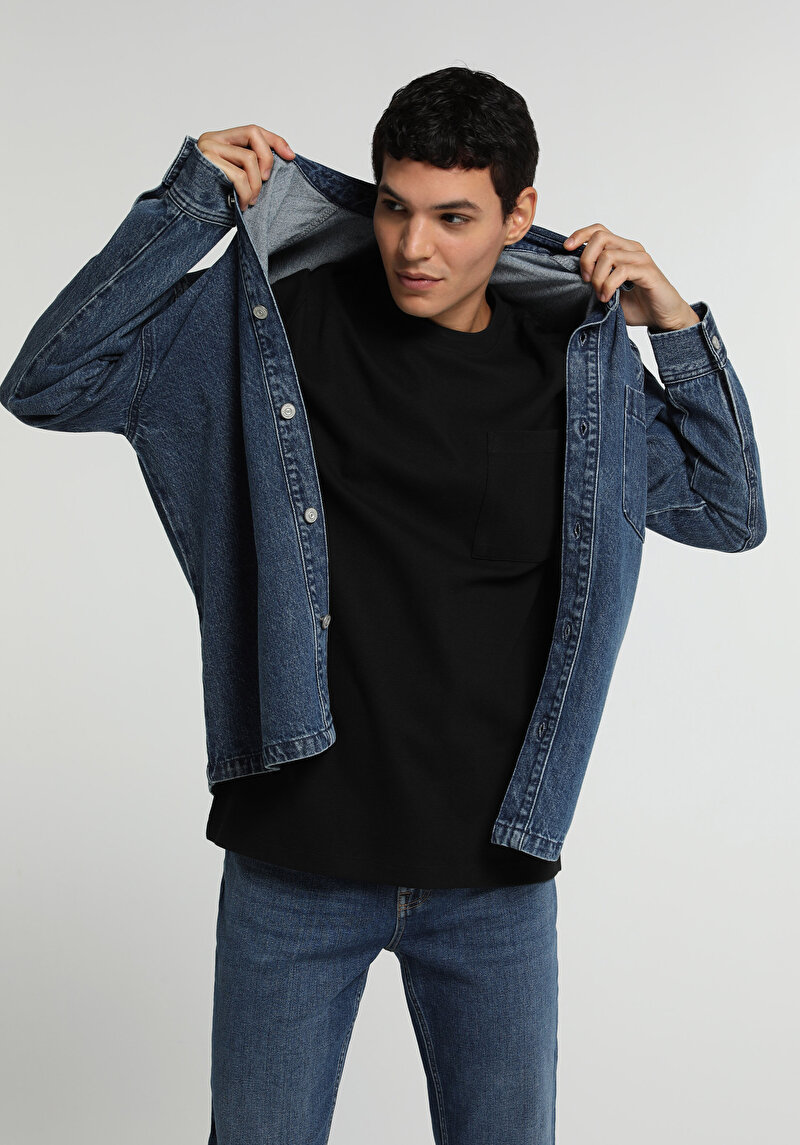 Imagine a Tricou Cu Maneca Scurta De Barbati Negru Relaxed Fit