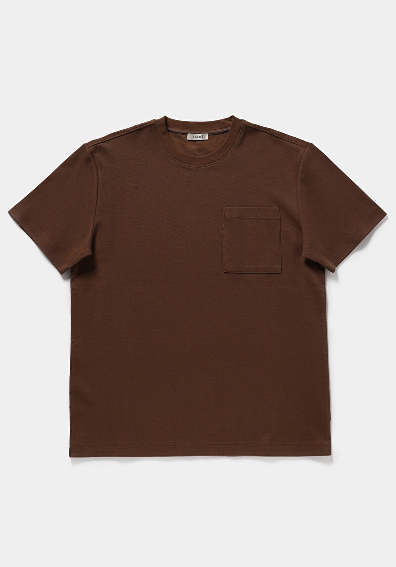 Imagine a Tricou Cu Maneca Scurta De Barbati Maro Relaxed Fit