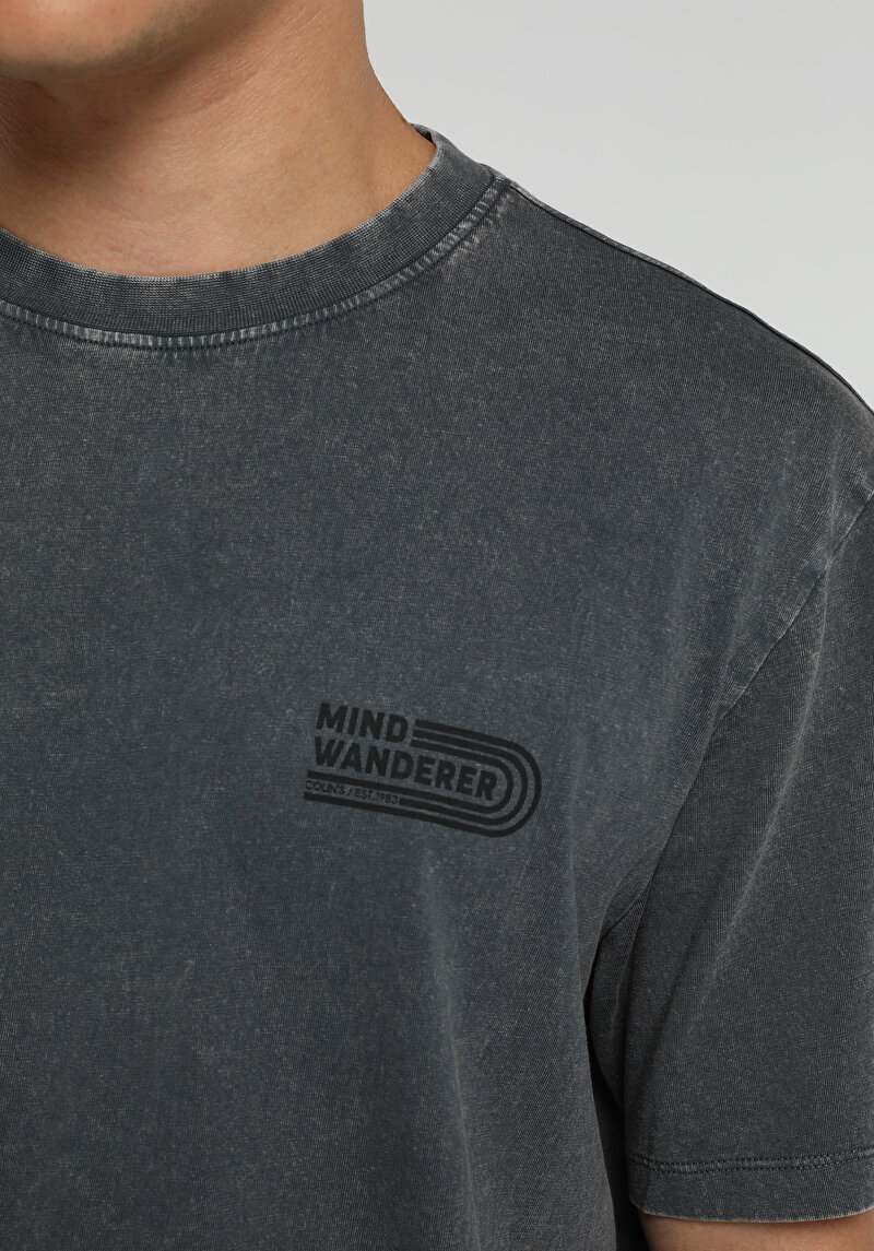 Imagine a Tricou Cu Maneca Scurta De Barbati Antracit Relaxed Fit