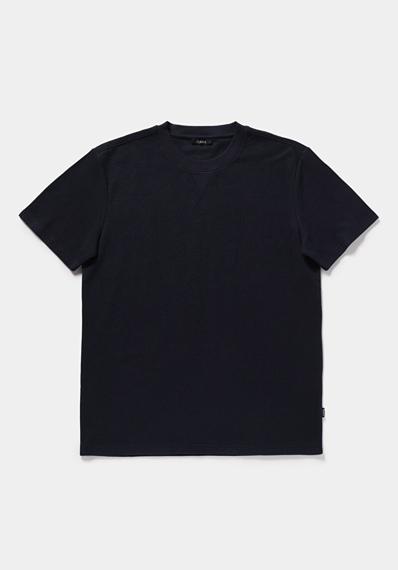 Imagine a Tricou Cu Maneca Scurta De Barbati Albastru Marin Regular Fit
