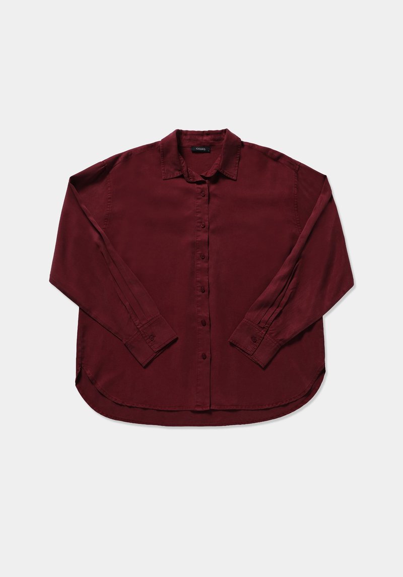 Imagine a Camasa Cu Maneca Lunga De Dama Bordo Boyfriend Fit