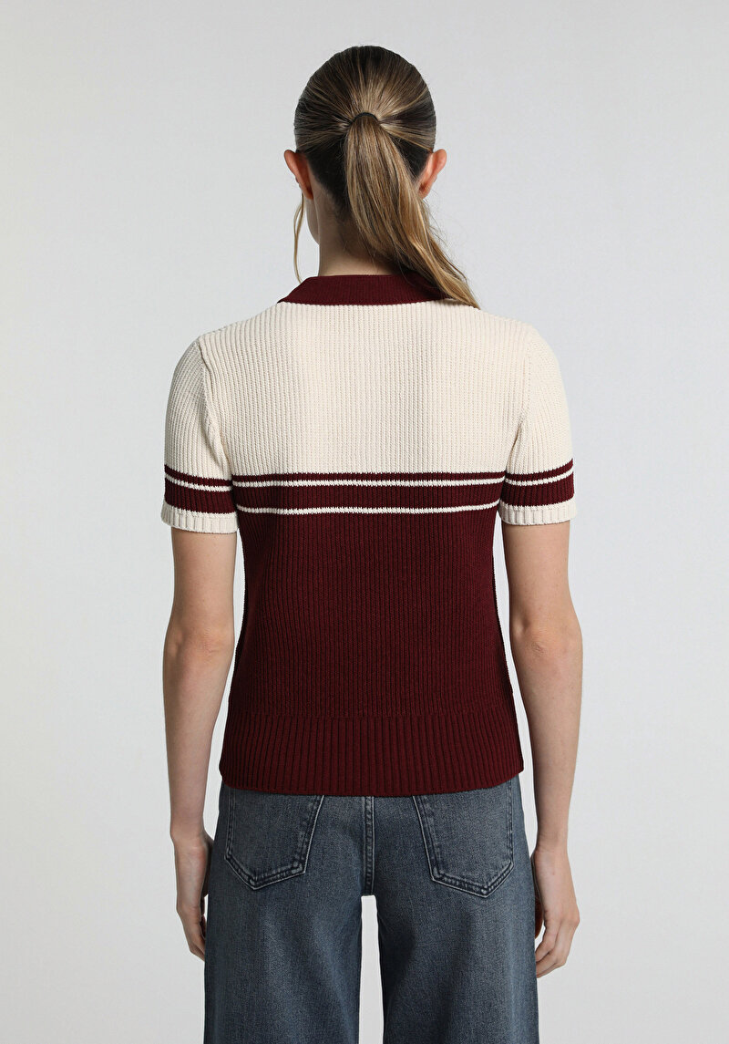 Imagine a Pulover Cu Mâneci Scurte De Dama  Slim Fit