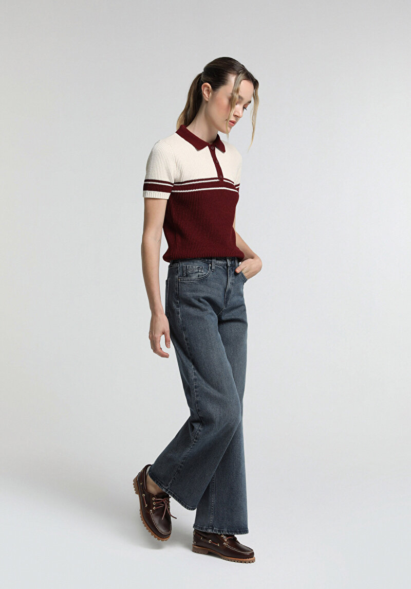 Imagine a Pulover Cu Mâneci Scurte De Dama  Slim Fit
