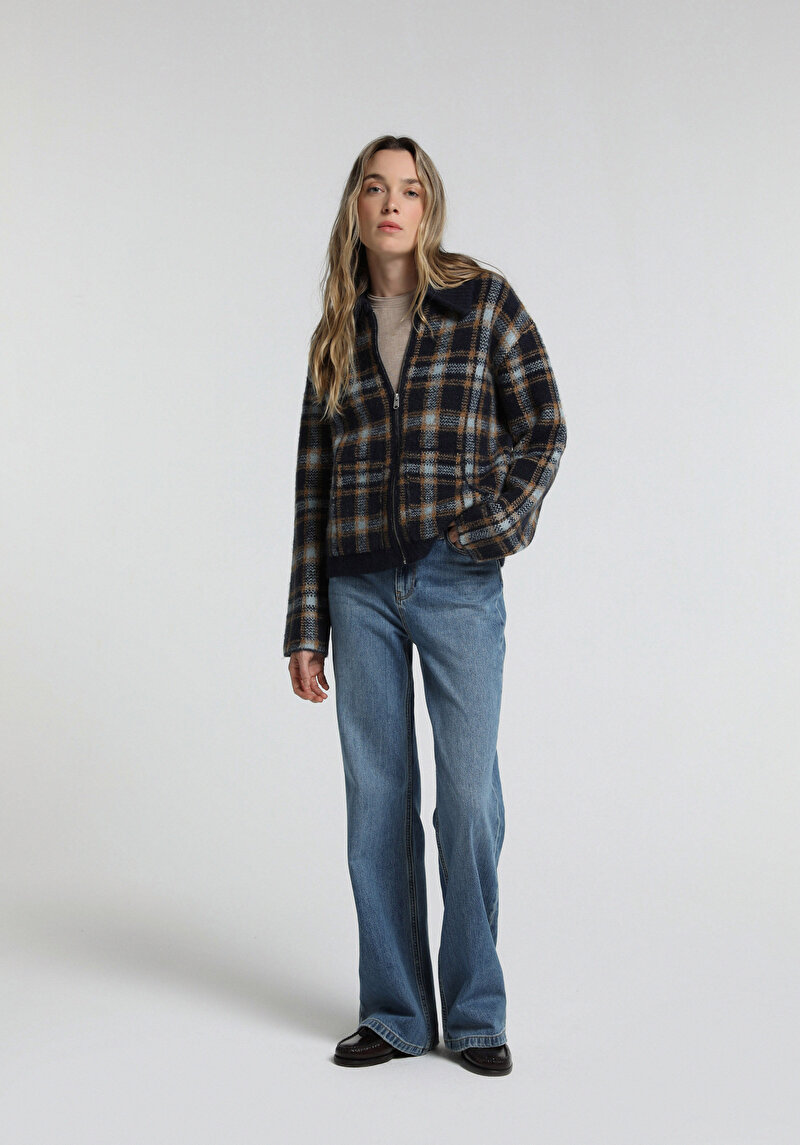 Imagine a Jacheta De Dama Albastru Marin Regular Fit