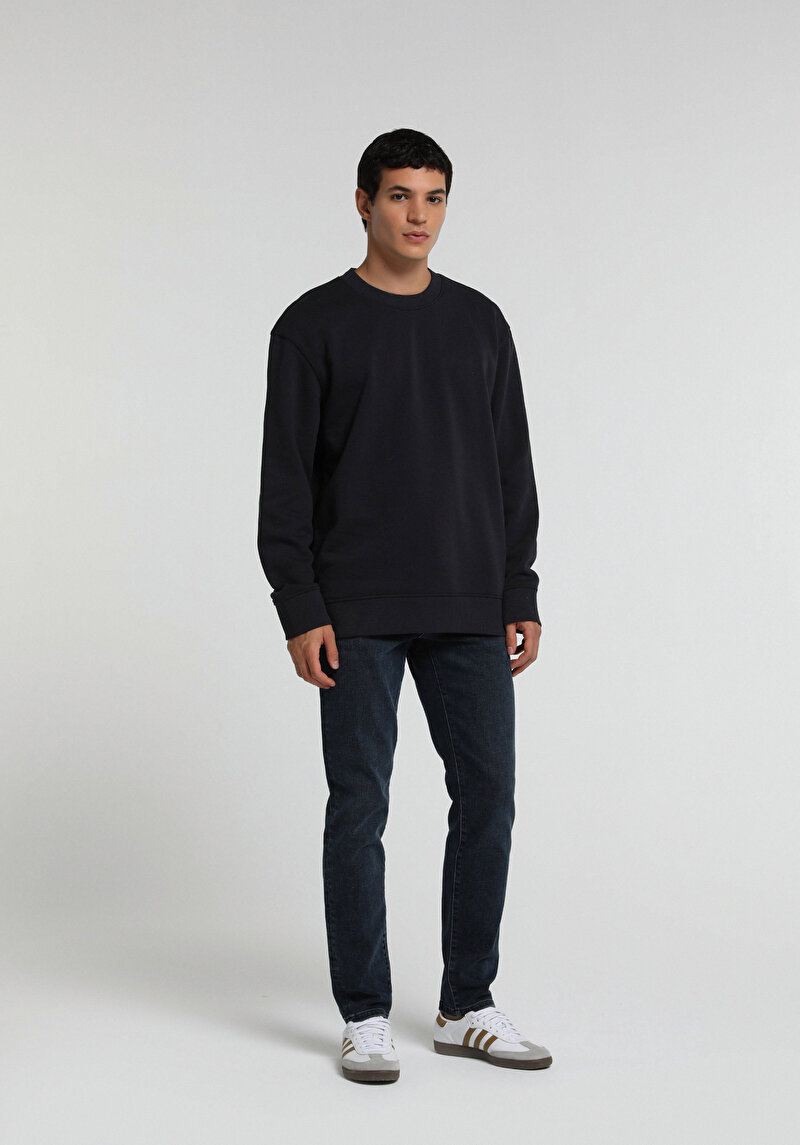 Imagine a Hanorac / Bluza De Barbati Albastru Marin Relaxed Fit
