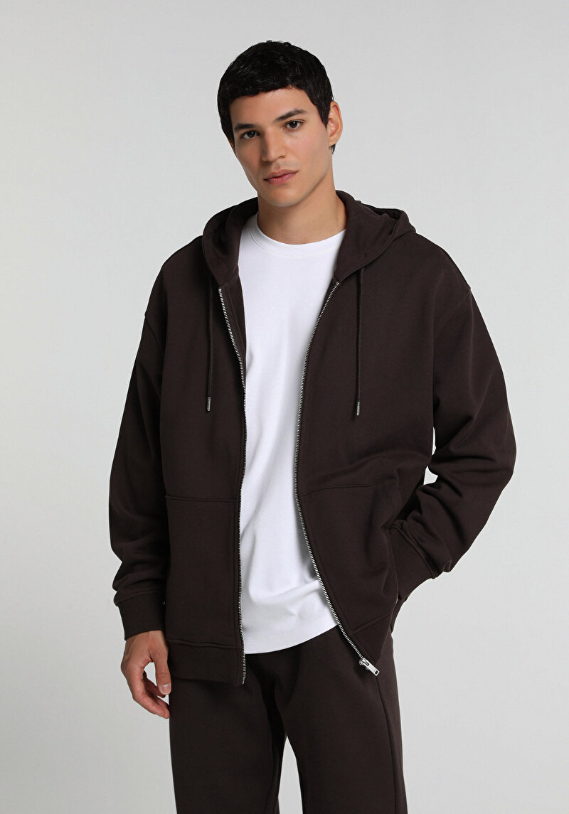 Imagine a Hanorac / Bluza De Barbati Maro Oversize Fit