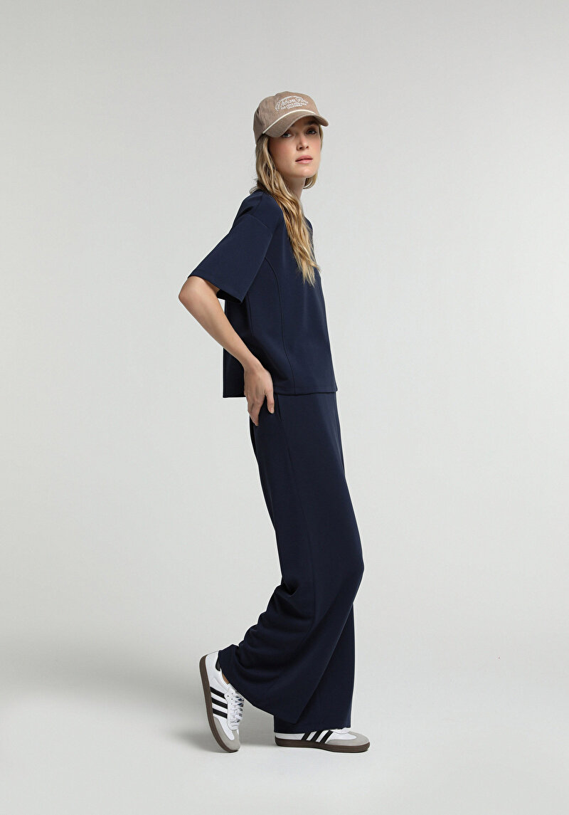 Imagine a Pantaloni De Trening De Dama Albastru Marin Regular Fit