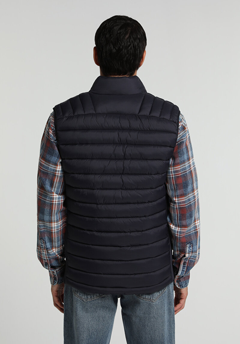 Imagine a Vesta De Barbati Albastru Marin Slim Fit