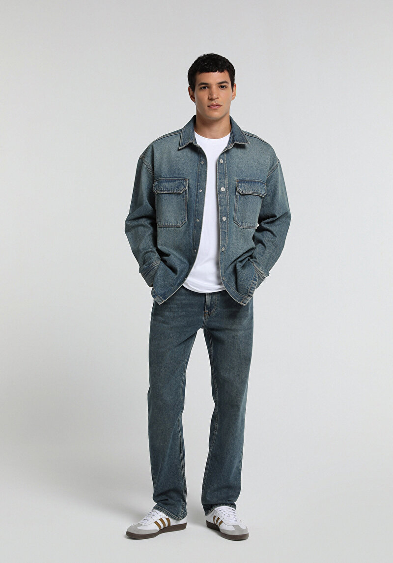 Imagine a Pantaloni De Barbati  Relaxed Straight Fit 045 David