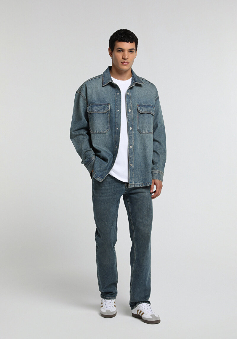 Imagine a Pantaloni De Barbati  Relaxed Straight Fit 045 David