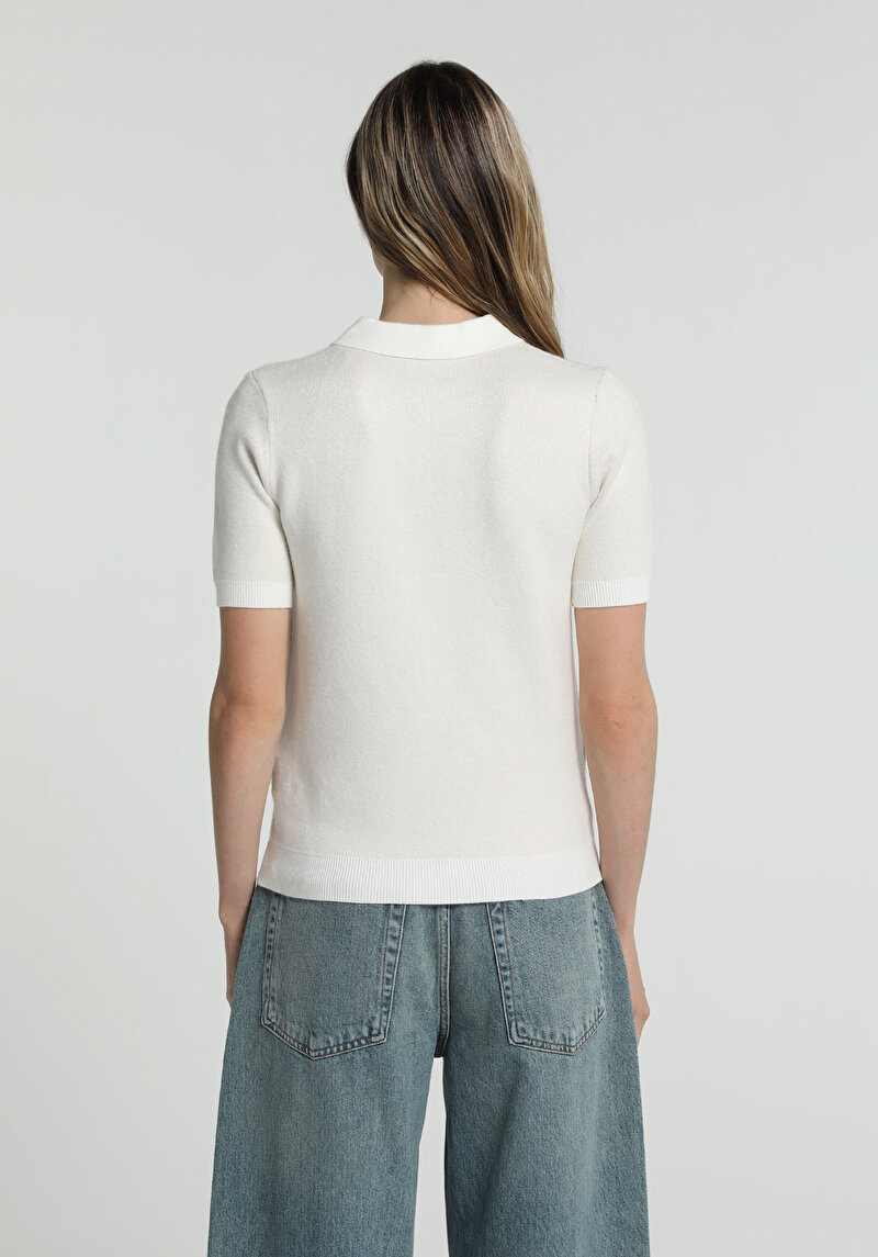 Imagine a Pulover Cu Mâneci Scurte De Dama Multicolor Slim Fit