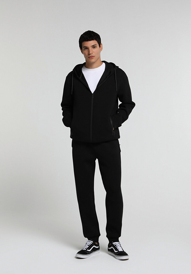 Imagine a Hanorac / Bluza De Barbati Negru Regular Fit