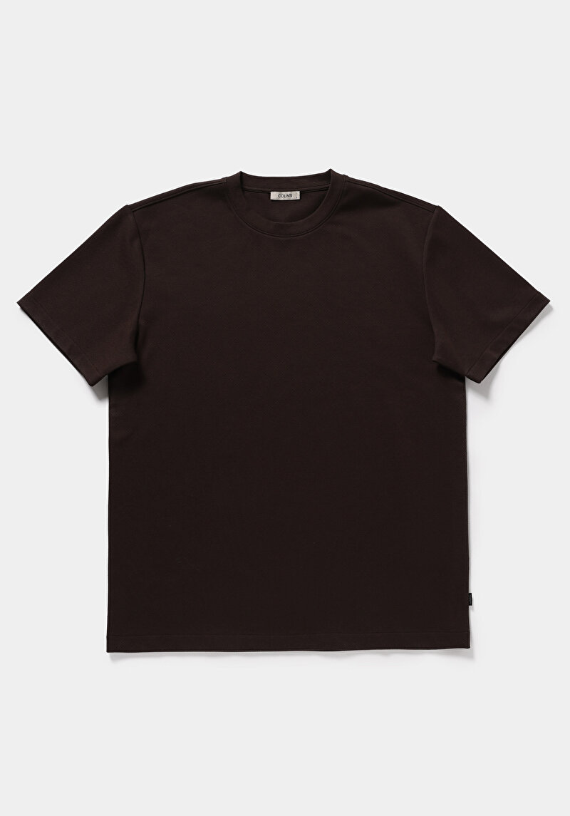 Imagine a Tricou Cu Maneca Scurta De Barbati Maro Relaxed Fit