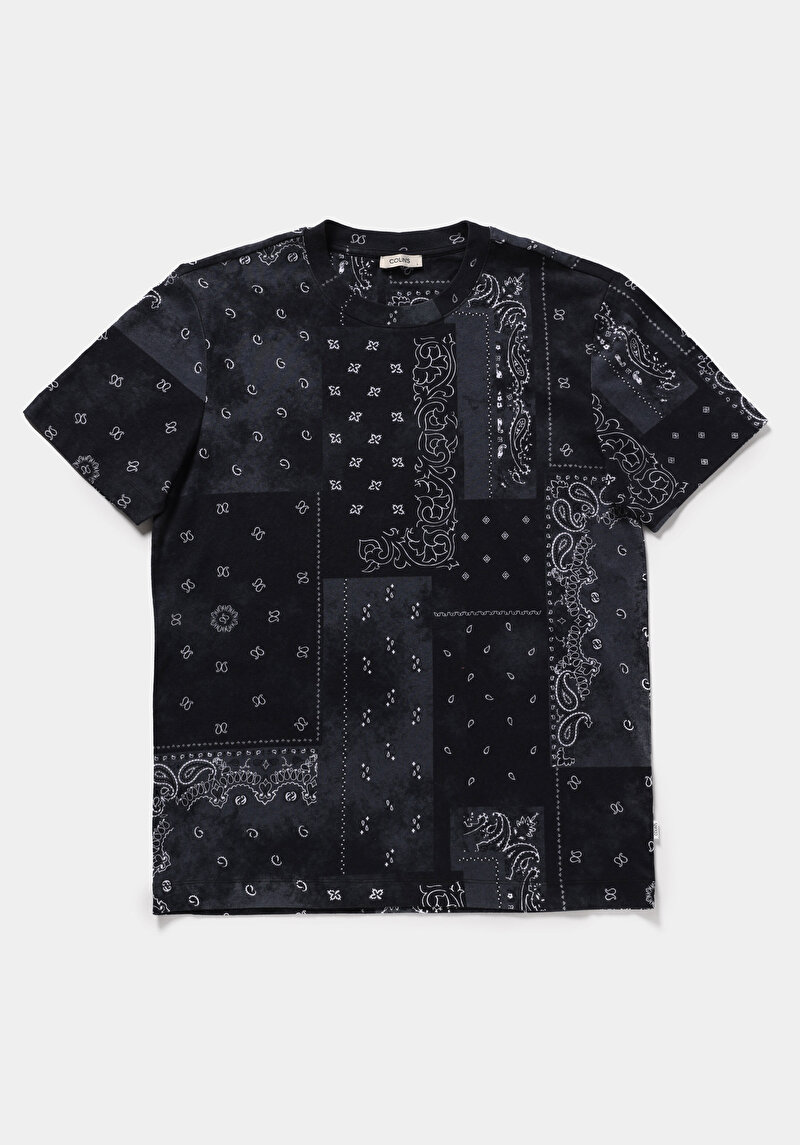 Imagine a Tricou Cu Maneca Scurta De Barbati Albastru Marin Regular Fit