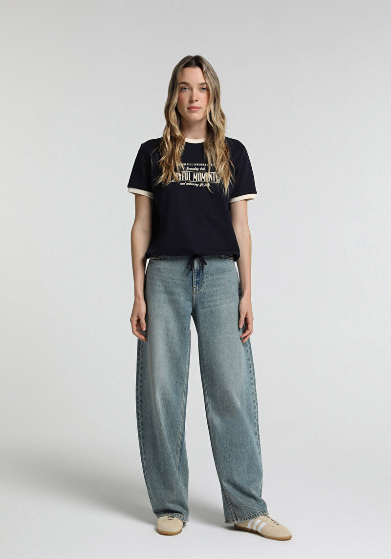 Imagine a Pantaloni De Dama  Baggy Tapered Fit 858 Lenora