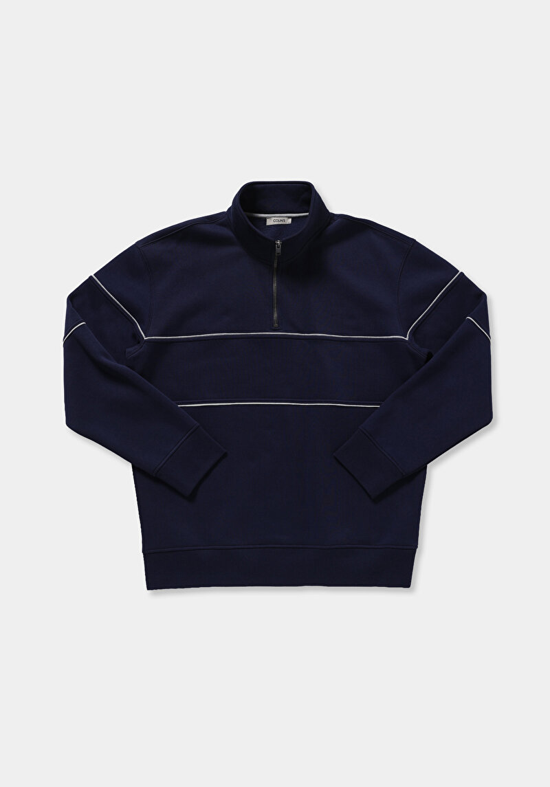 Imagine a Hanorac / Bluza De Barbati Albastru Marin Relaxed Fit