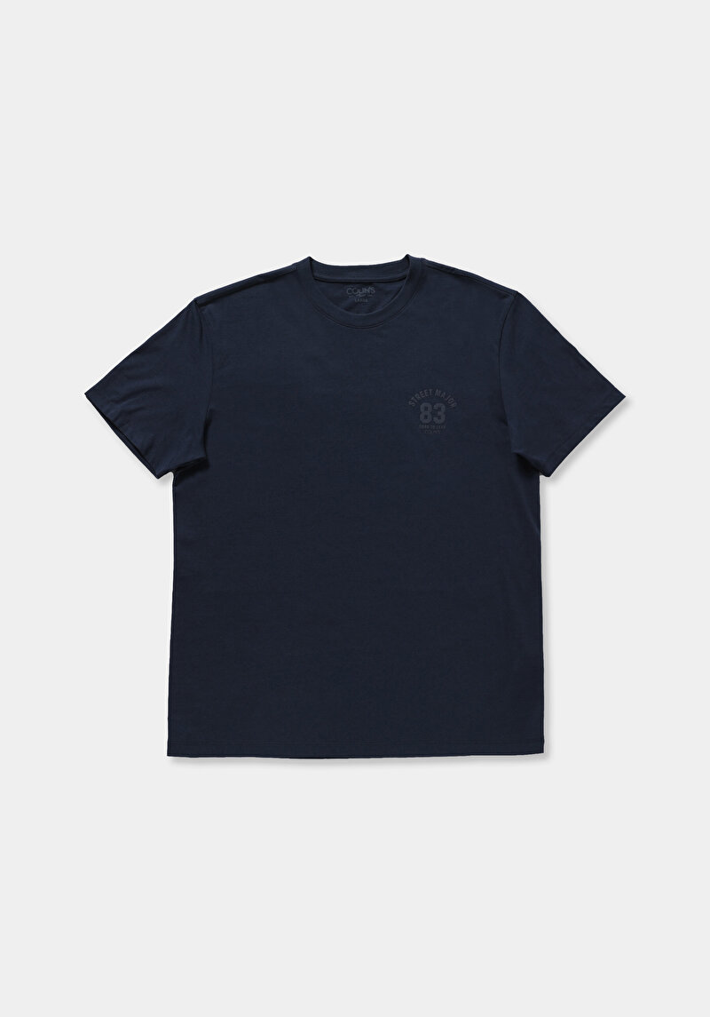 Imagine a Tricou Cu Maneca Scurta De Barbati Albastru Marin Regular Fit