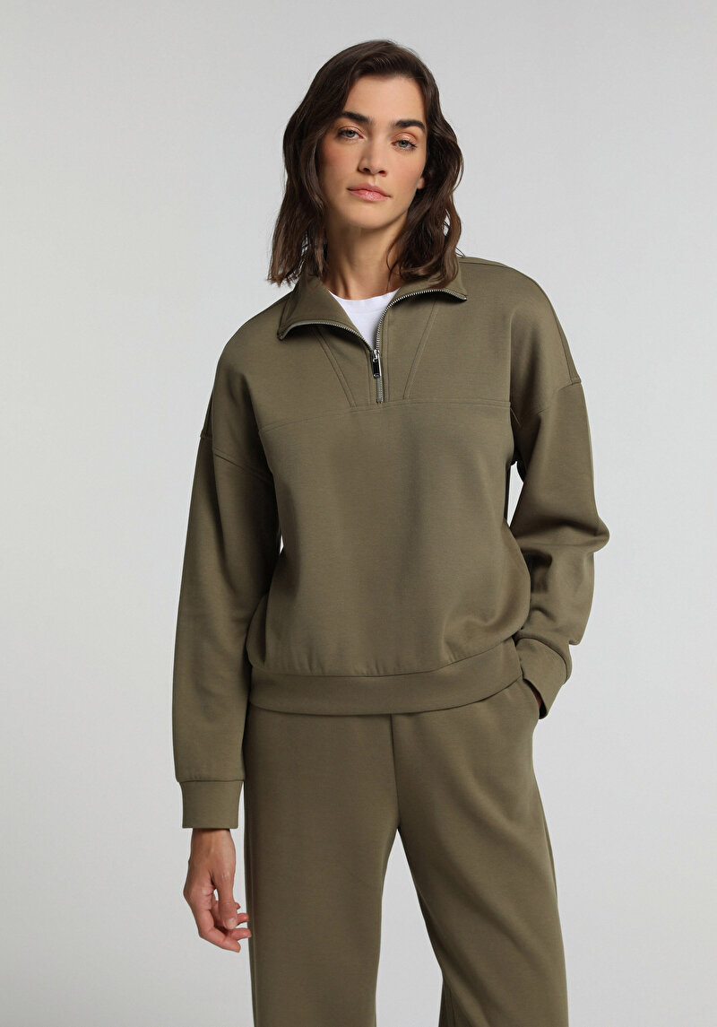 Imagine a Hanorac / Bluza De Dama Kaki Regular Fit