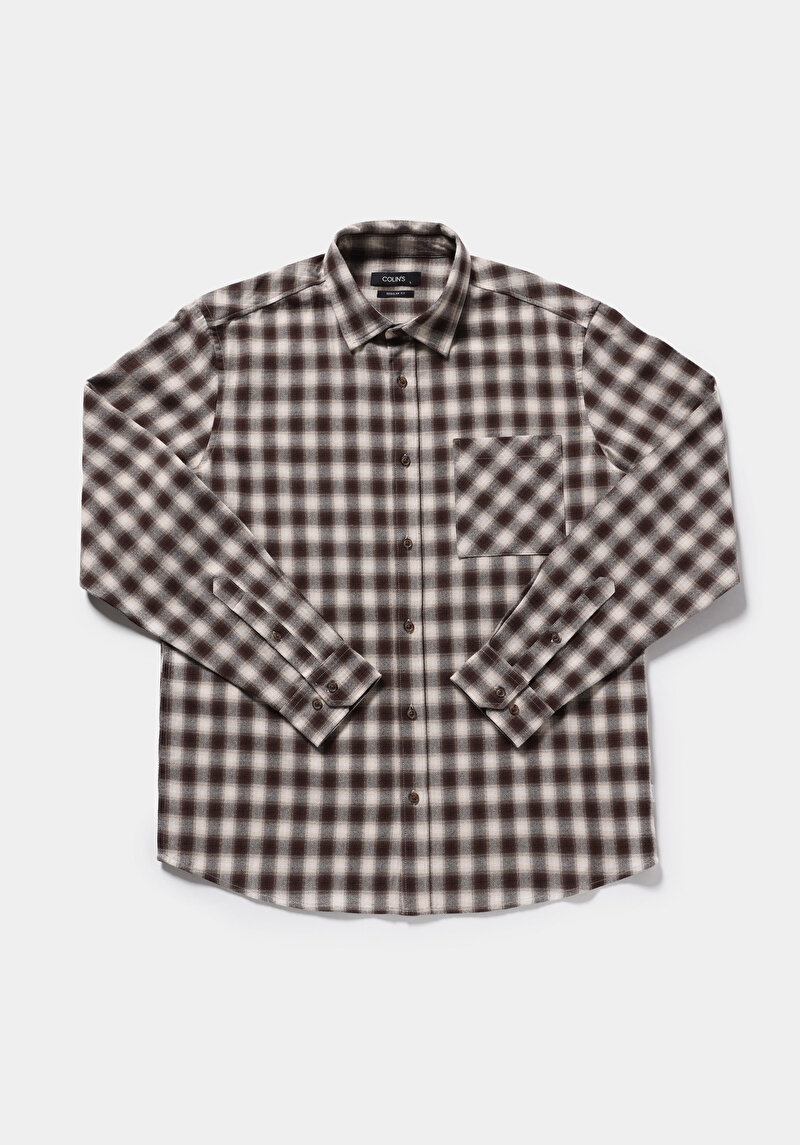 Imagine a Camasa Cu Maneca Lunga De Barbati Maro Regular Fit
