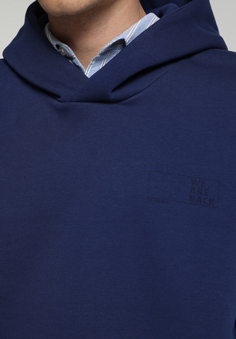 Imagine a Hanorac / Bluza De Barbati Albastru Relaxed Fit