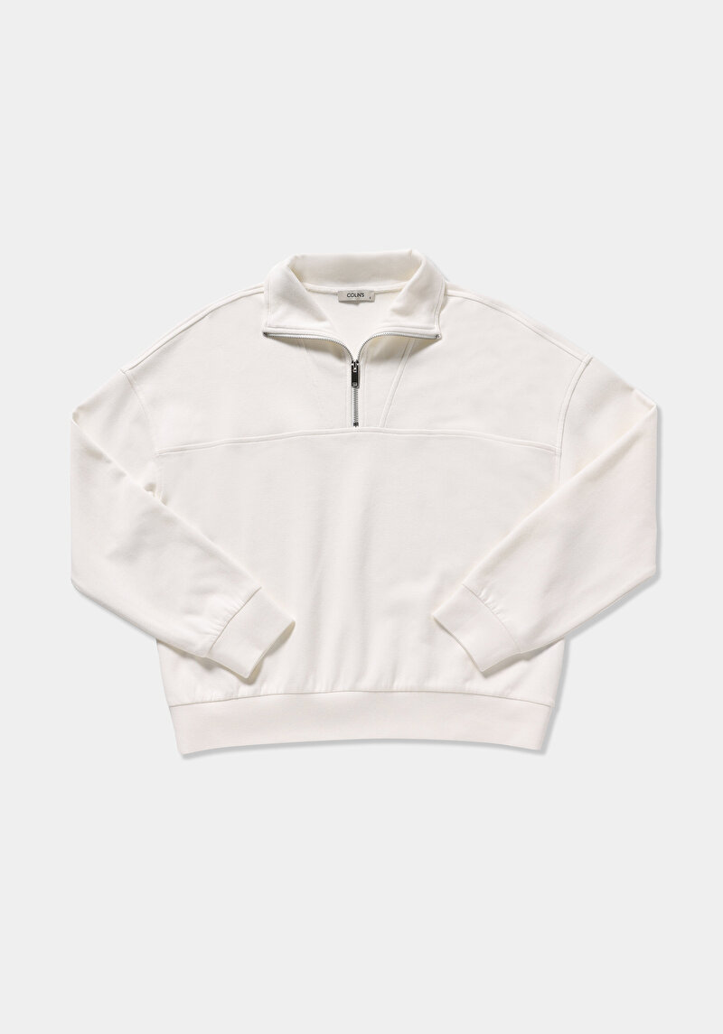 Imagine a Hanorac / Bluza De Dama Alb Regular Fit