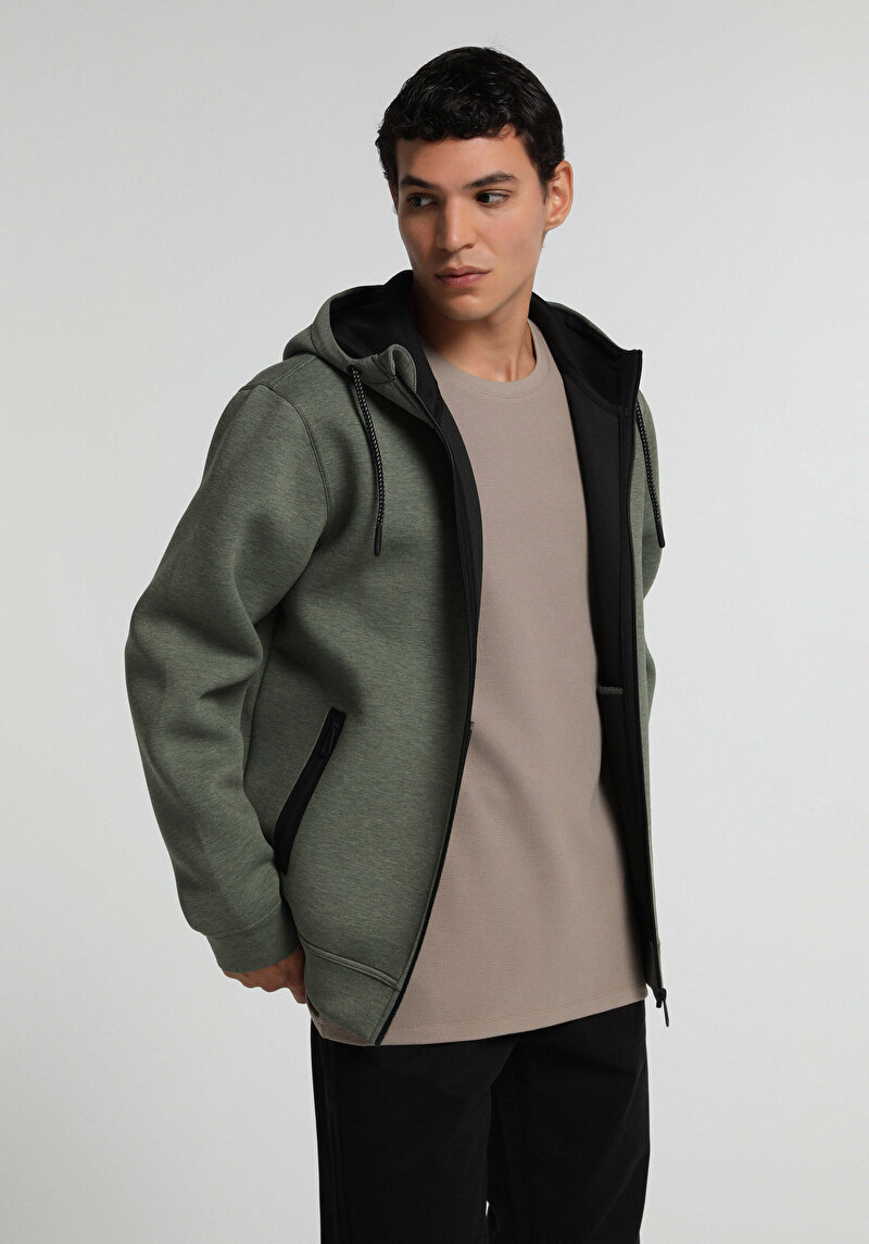 Imagine a Hanorac / Bluza De Barbati Verde Regular Fit