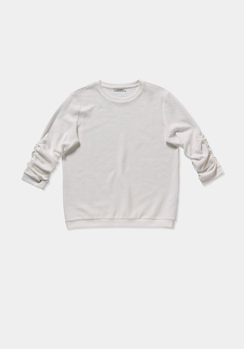 Imagine a Tricou Cu Maneca Lunga De Dama Alb Regular Fit