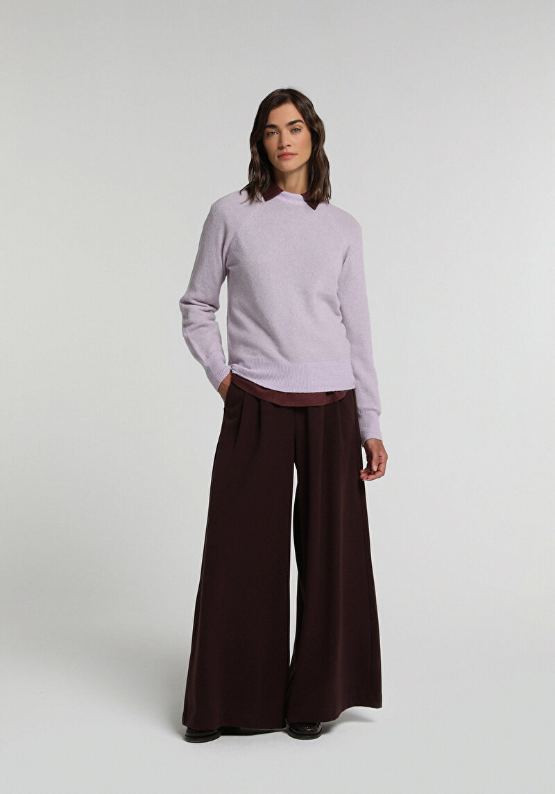 Imagine a Pantaloni De Dama Mov Regular Fit