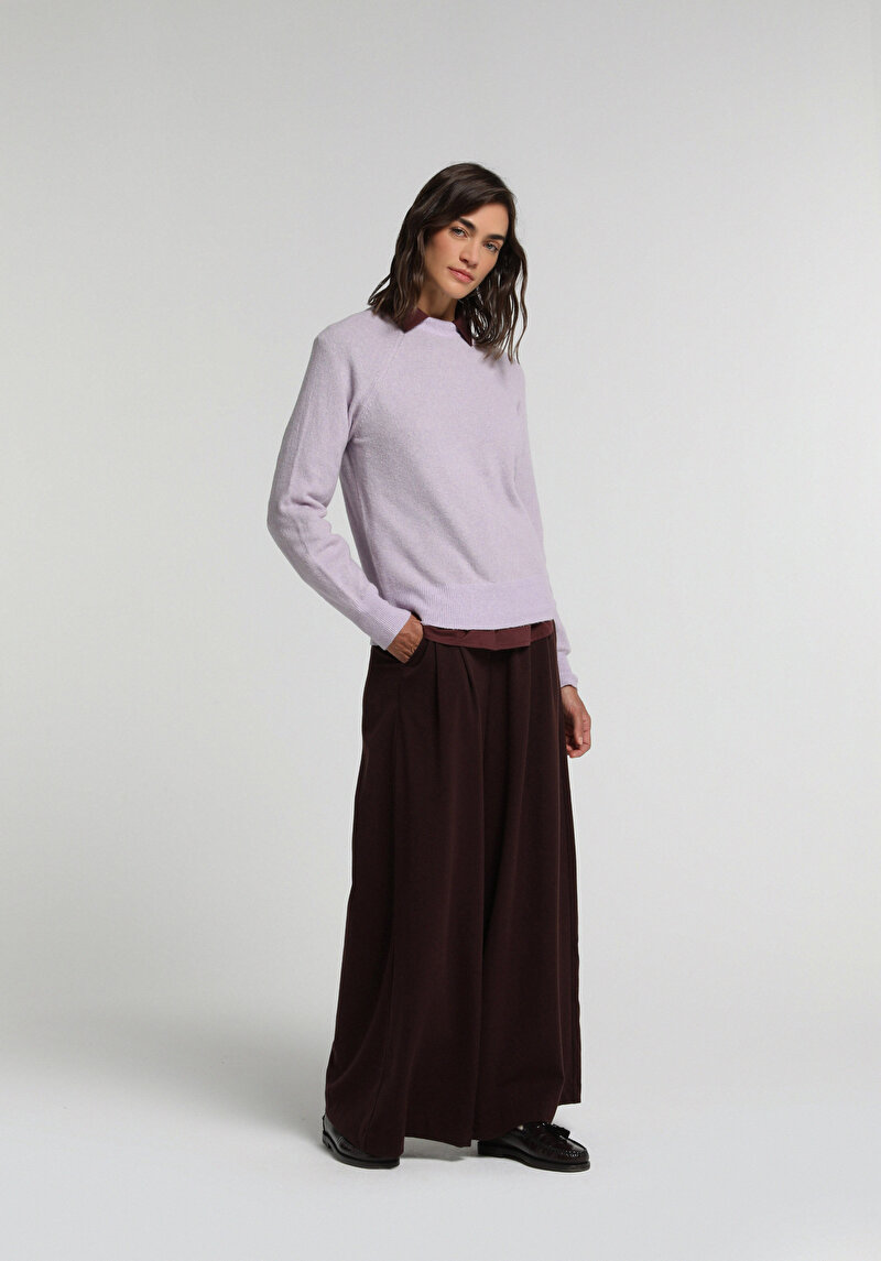 Imagine a Pantaloni De Dama Mov Regular Fit