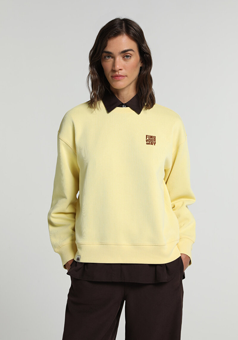 Imagine a Hanorac / Bluza De Dama Galben Regular Fit