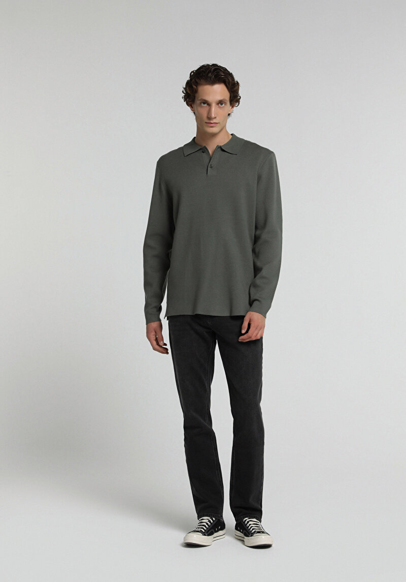 Imagine a Pantaloni Denim Negru Straight Fit 044 Karl