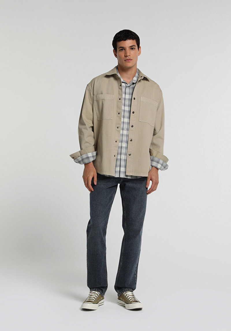 Imagine a Pantaloni Indigo Deschis Straight Fit 044 Karl