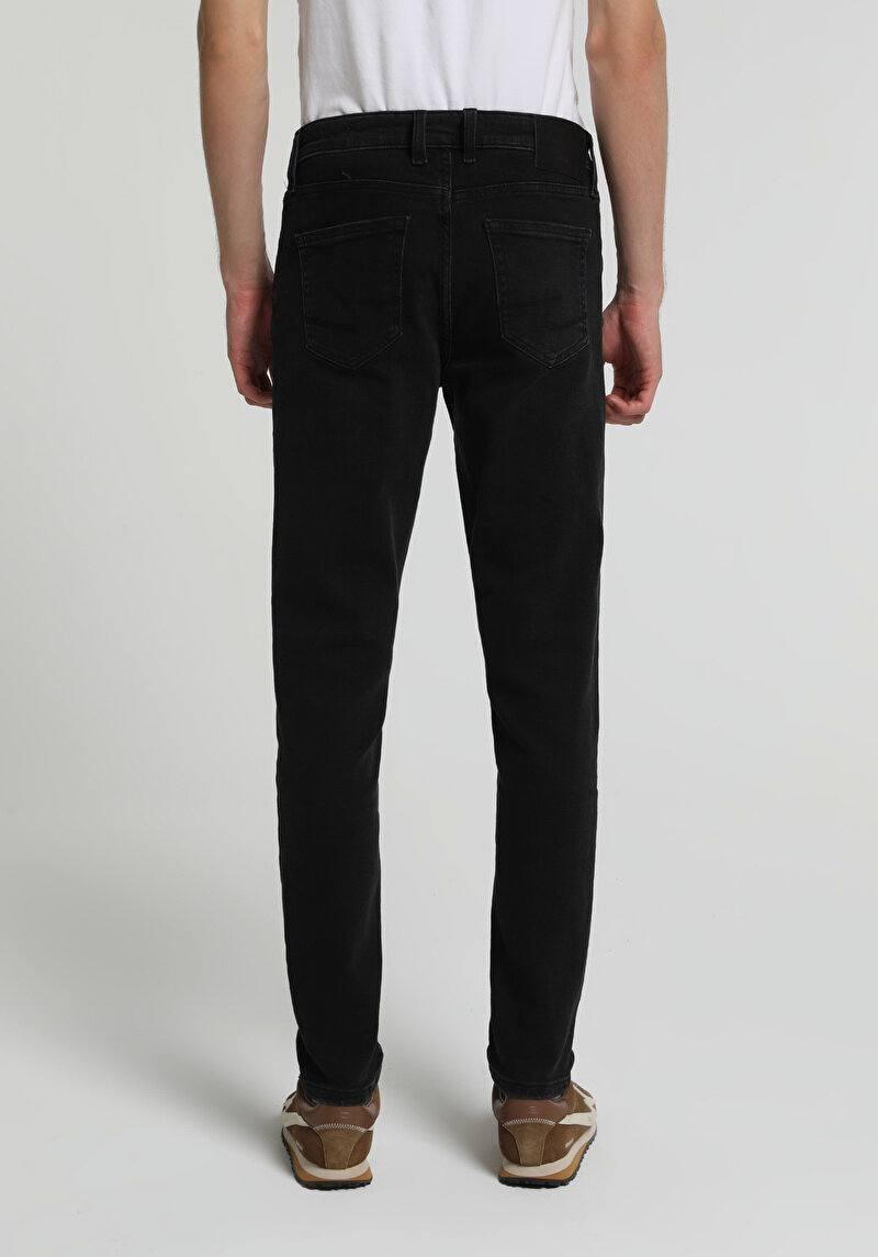 Imagine a Pantaloni Negru Dublu Slim Fit 041 Danny