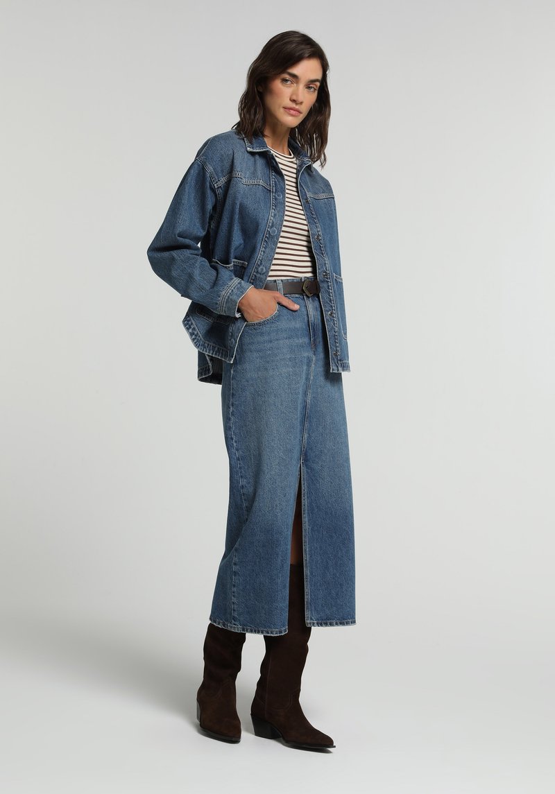Imagine a Fusta De Dama Indigo Mediu Slim Fit
