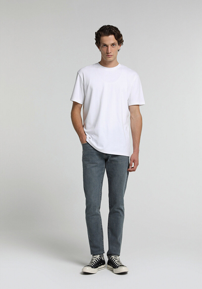 Imagine a Pantaloni Indigo Mediu Slim Fit 041 Danny