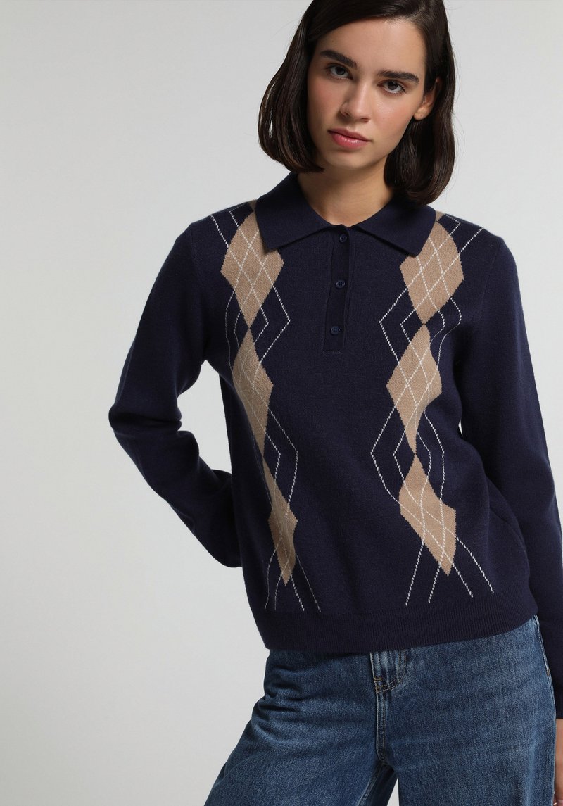Imagine a Pulover Albastru Marin Regular Fit