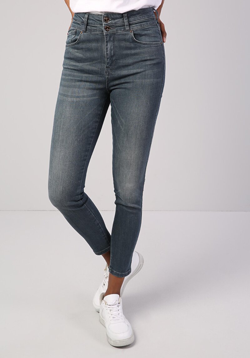 Imagine a Pantaloni De Dama Albastru Super Slim Fit 760 Diana Cl1042725