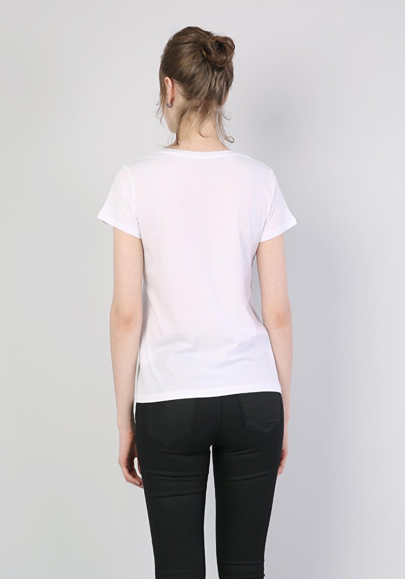 Afișați detalii pentru Tricou Cu Maneca Scurta De Dama Alb Regular Fit  Cl1042620