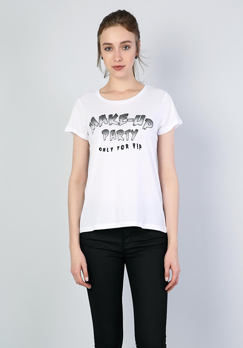 Afișați detalii pentru Tricou Cu Maneca Scurta De Dama Alb Regular Fit  Cl1042620